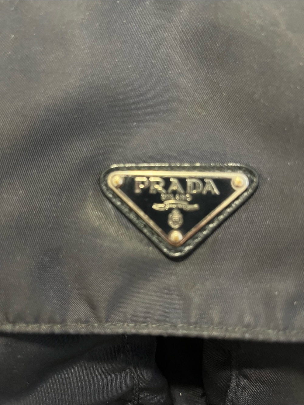 Prada Navy Nylon Messenger Bag with Silver Hardware, Leather Trim with Dust Bag - Picture 3 of 12